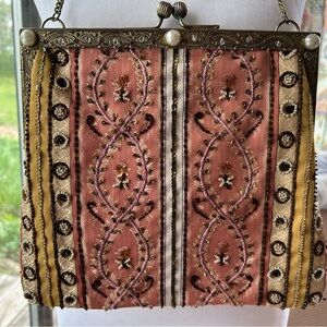 Vintage beaded purse with chain strap , by Christana